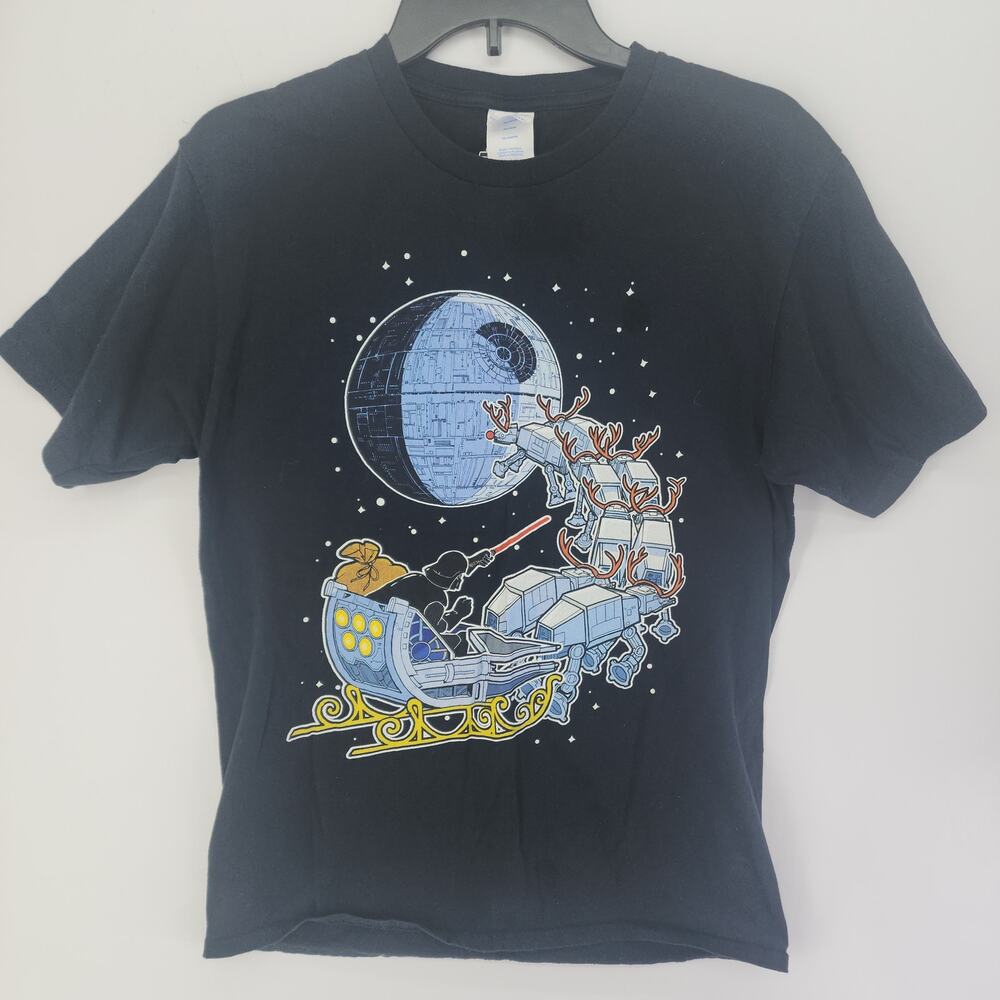 Star Wars AT-AT Reindeer Death Star Ornament Holiday Tee Sz M